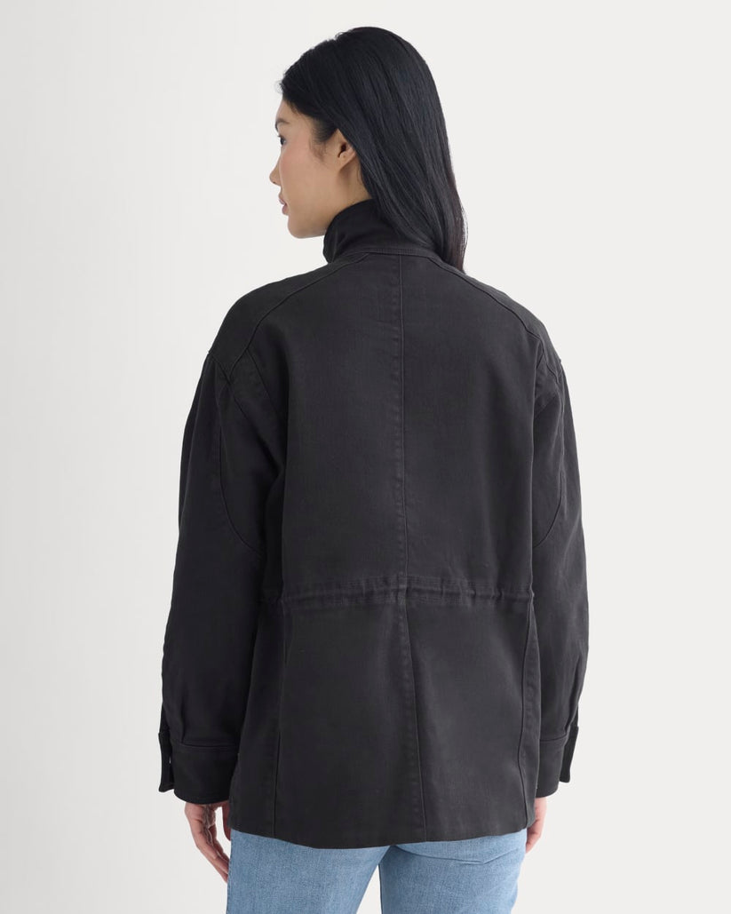 Black Utility Field Jacket — Women's Oversized Cotton Outerwear (1)