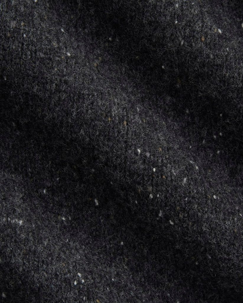 Heathered Black Cropped Sweater — Women's Boxy Crew Neck Knit Top (3)